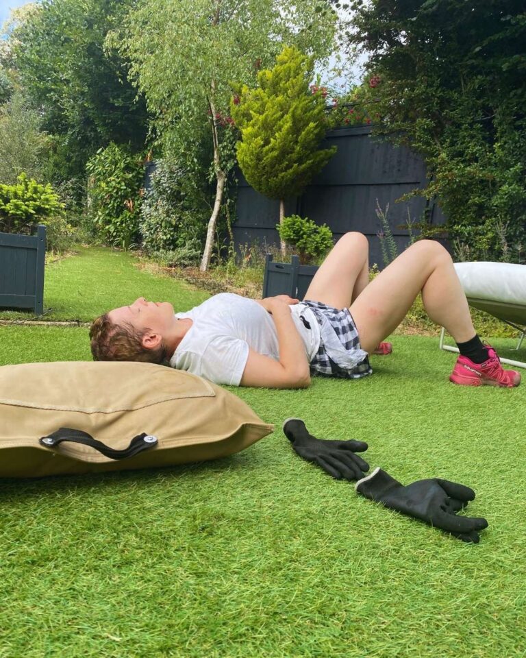 Becca after sweaty 6th workout