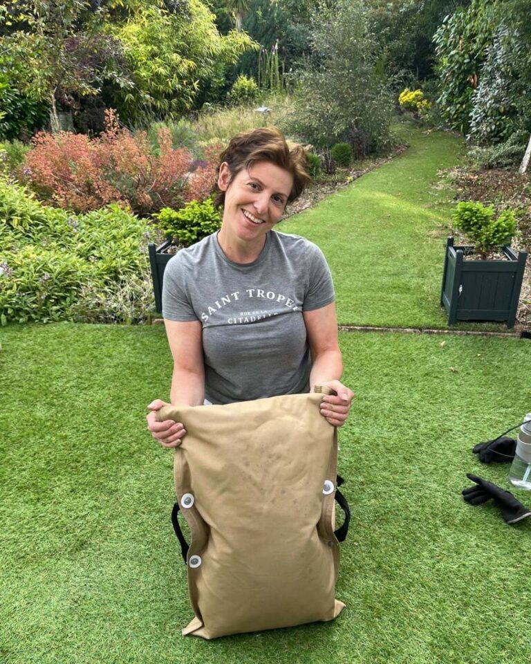 Becca happy after doing all 9 cycles in her 5th workout